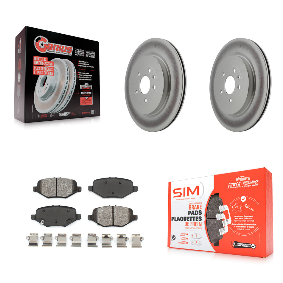 Rear Coated Disc Brake Rotors And Semi-Metallic Pads Kit For Ford Explorer Taurus Flex Police Interceptor Sedan Lincoln MKT MKS Special Service KGS-101215