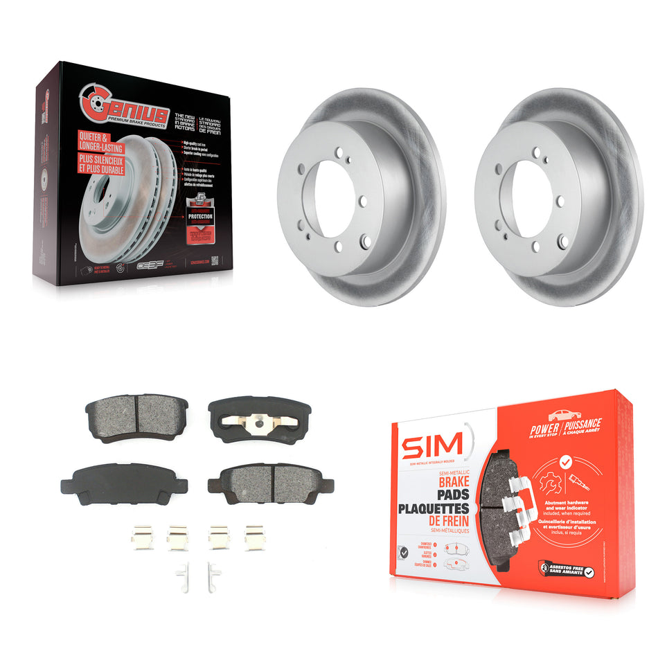 Rear Coated Disc Brake Rotors And Semi-Metallic Pads Kit For Mitsubishi Lancer Outlander KGS-101225