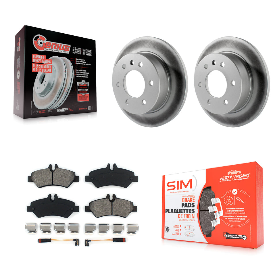 Rear Coated Disc Brake Rotors And Semi-Metallic Pads Kit For Sprinter 2500 Mercedes-Benz Dodge Freightliner 3500 KGS-101248