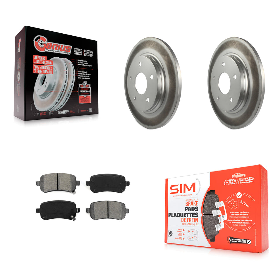 Rear Coated Disc Brake Rotors And Semi-Metallic Pads Kit For Dodge Grand Caravan Chrysler Town & Country Journey Volkswagen Routan Ram C/V KGS-101249