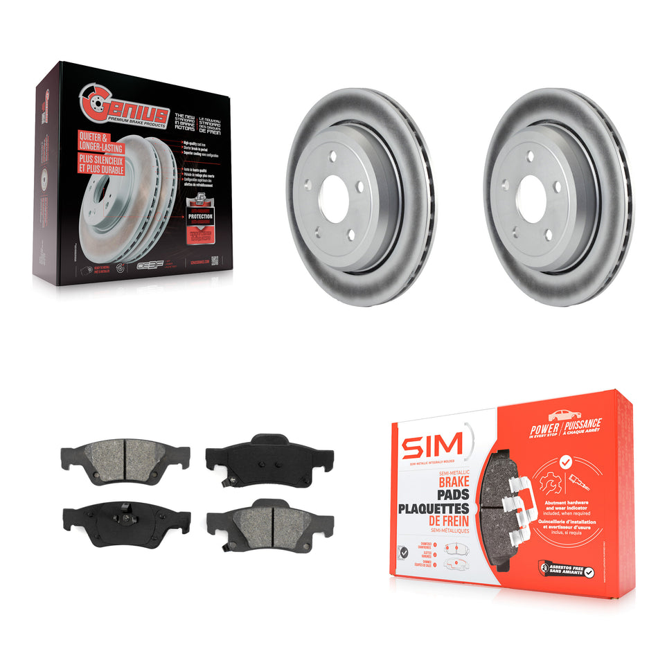 Rear Coated Disc Brake Rotors And Semi-Metallic Pads Kit For Jeep Grand Cherokee Dodge Durango WK KGS-101256