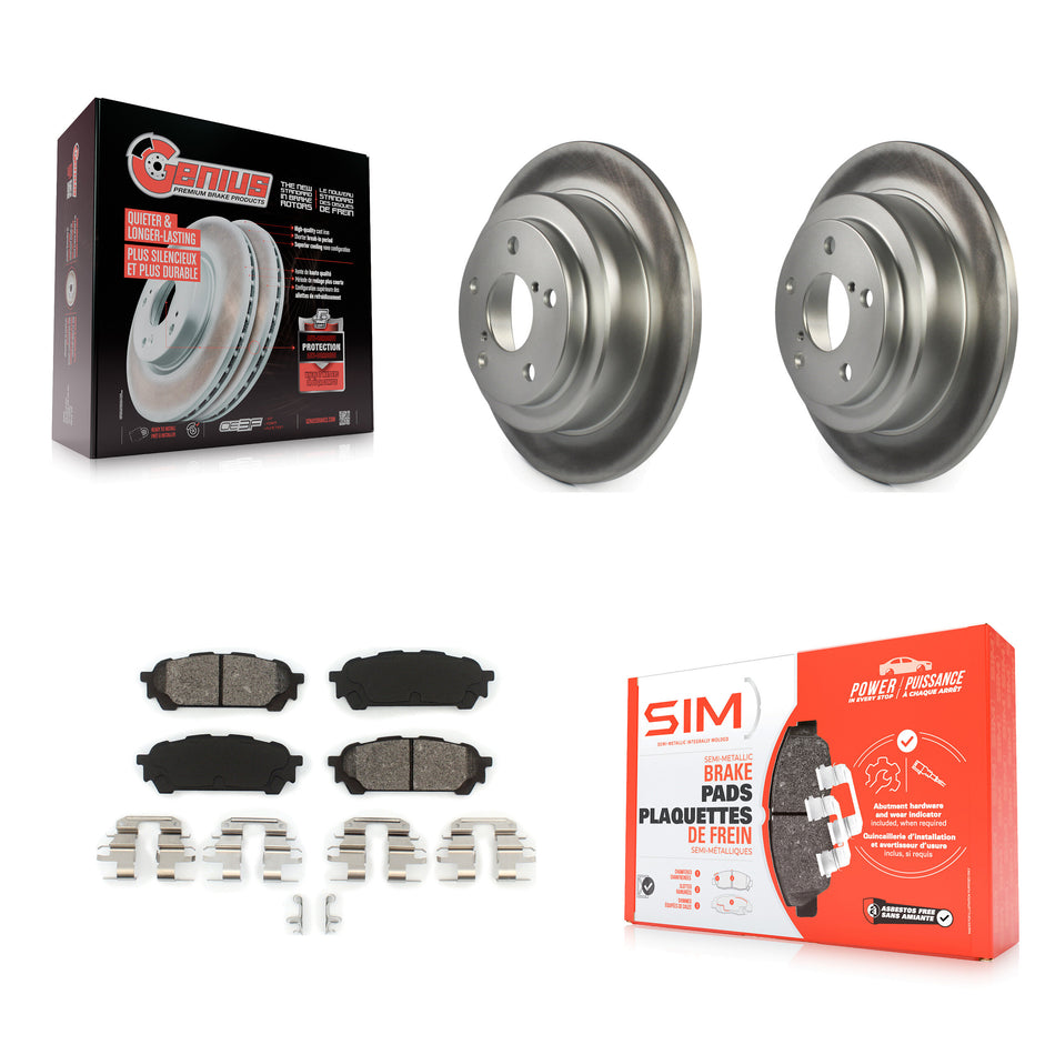 Rear Coated Disc Brake Rotors And Semi-Metallic Pads Kit For Subaru Forester Impreza Saab 9-2X KGS-101259