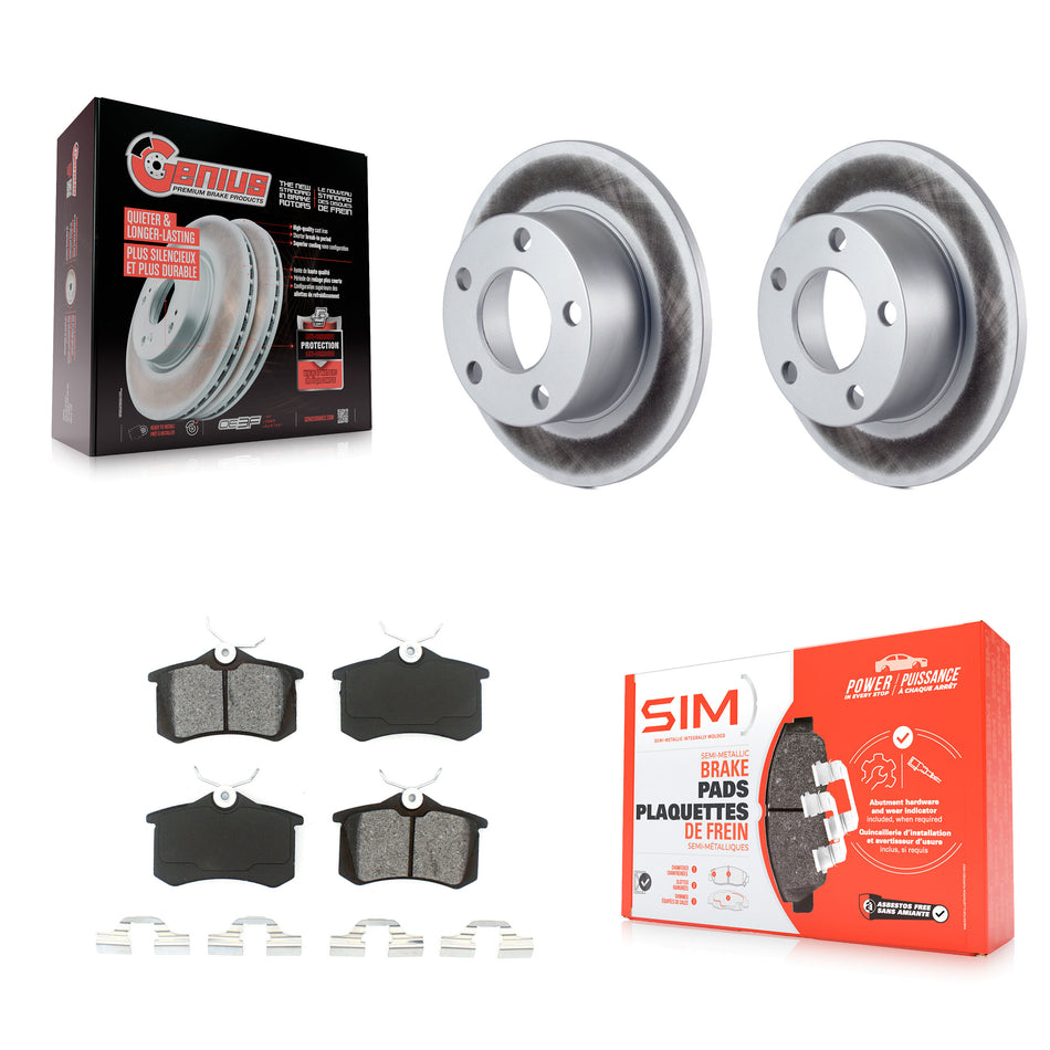 Rear Coated Disc Brake Rotors And Semi-Metallic Pads Kit For Volkswagen Passat Audi A6 KGS-101270