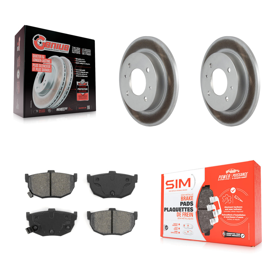 Rear Coated Disc Brake Rotors And Semi-Metallic Pads Kit For Hyundai Elantra Tiburon KGS-101278