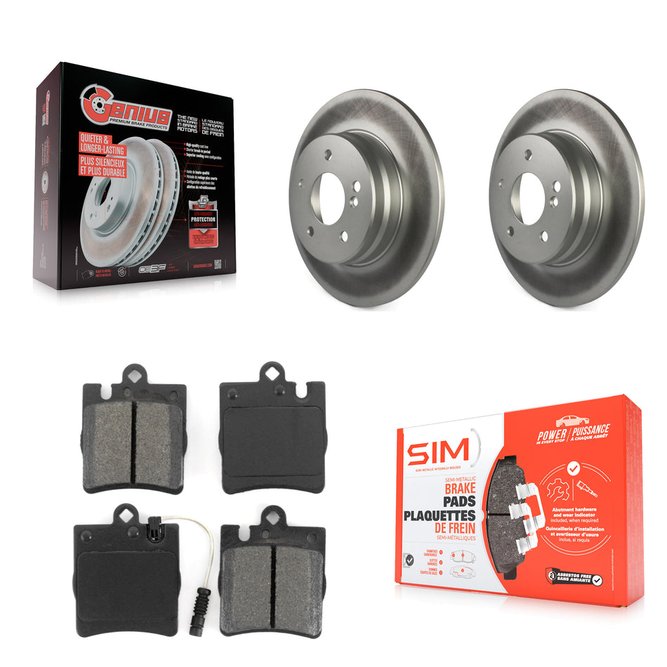 Rear Coated Disc Brake Rotors And Semi-Metallic Pads Kit For Mercedes-Benz E320 C230 C240 CLK320 CLK350 C320 C280 E430 SLK350 CLK430 C350 SLK300 KGS-101284