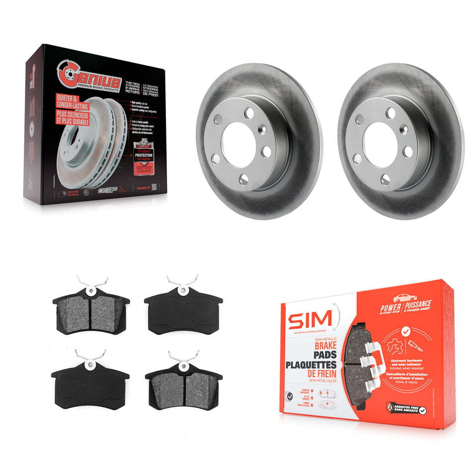 Rear Coated Disc Brake Rotors And Semi-Metallic Pads Kit For Volkswagen Jetta Beetle Golf Audi TT City KGS-101288