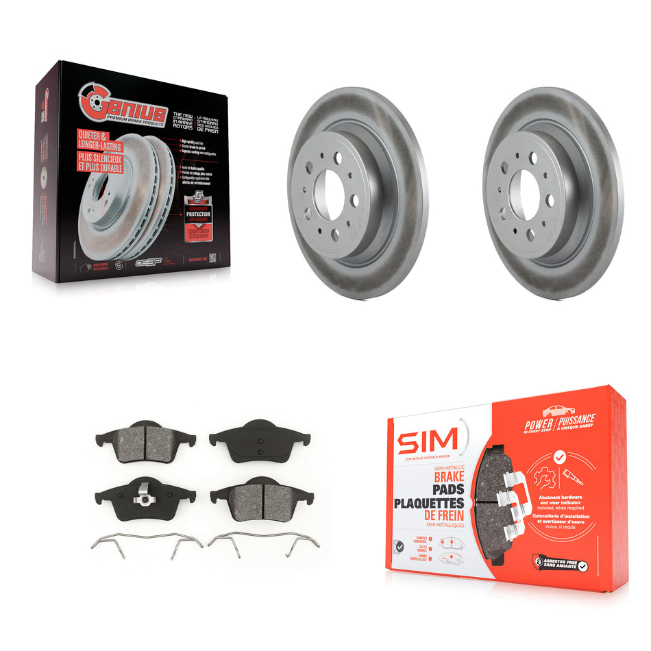 Rear Coated Disc Brake Rotors And Semi-Metallic Pads Kit For Volvo S60 V70 XC70 S80 KGS-101300