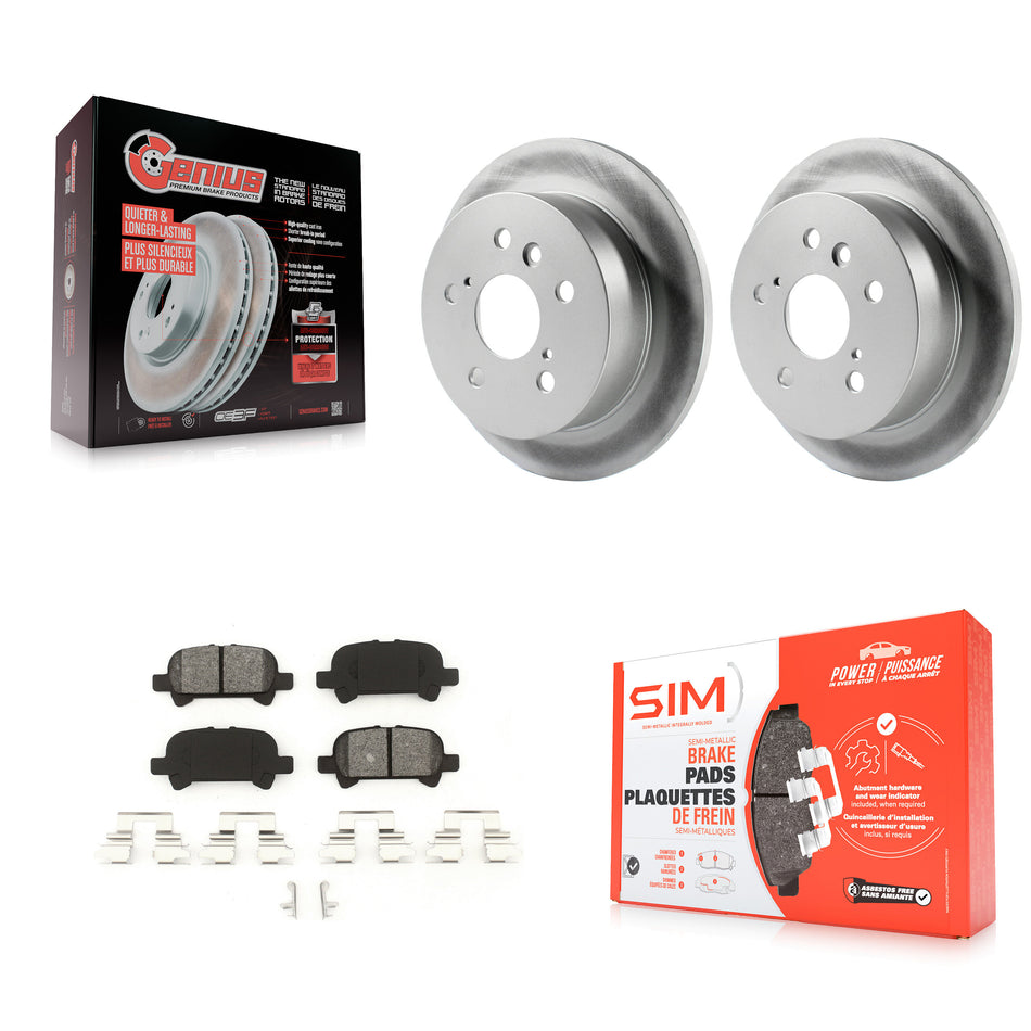 Rear Coated Disc Brake Rotors And Semi-Metallic Pads Kit For Toyota Camry Avalon Solara KGS-101304