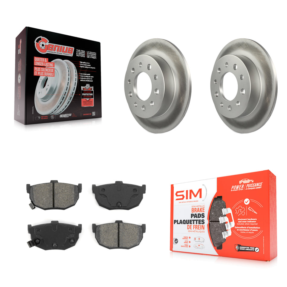 Rear Coated Disc Brake Rotors And Semi-Metallic Pads Kit For 2003-2008 Hyundai Tiburon KGS-101306