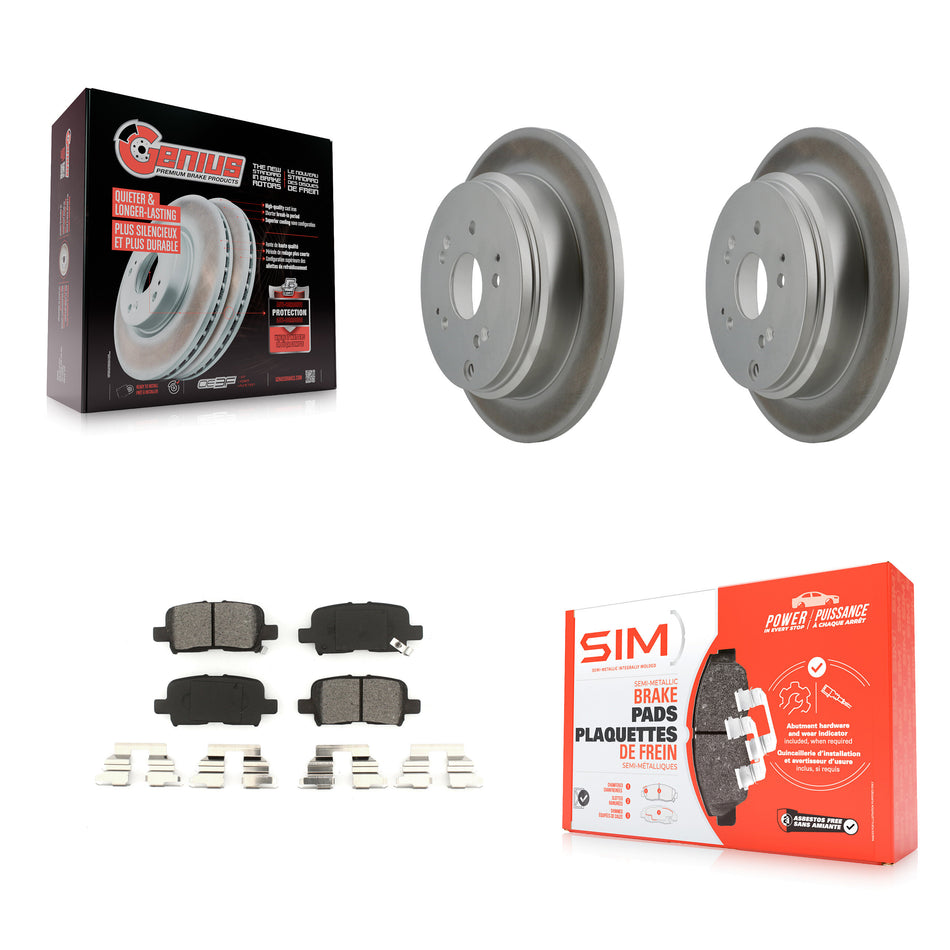 Rear Coated Disc Brake Rotors And Semi-Metallic Pads Kit For 2002-2004 Honda Odyssey KGS-101309