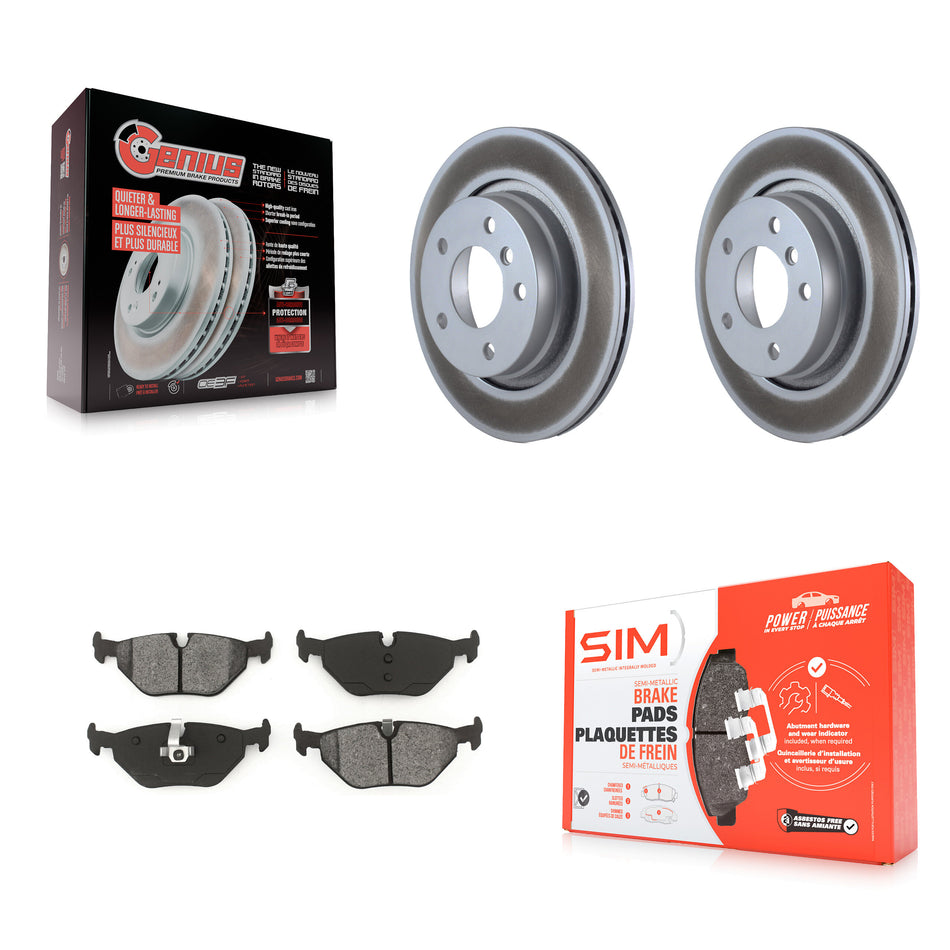 Rear Coated Disc Brake Rotors And Semi-Metallic Pads Kit For BMW 325i 325Ci 328i 323i 323Ci 328is 328Ci KGS-101316