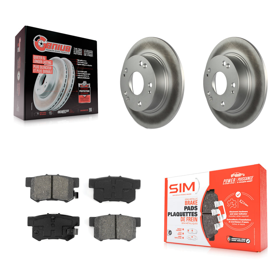 Rear Coated Disc Brake Rotors And Semi-Metallic Pads Kit For Honda Accord Acura TSX KGS-101317