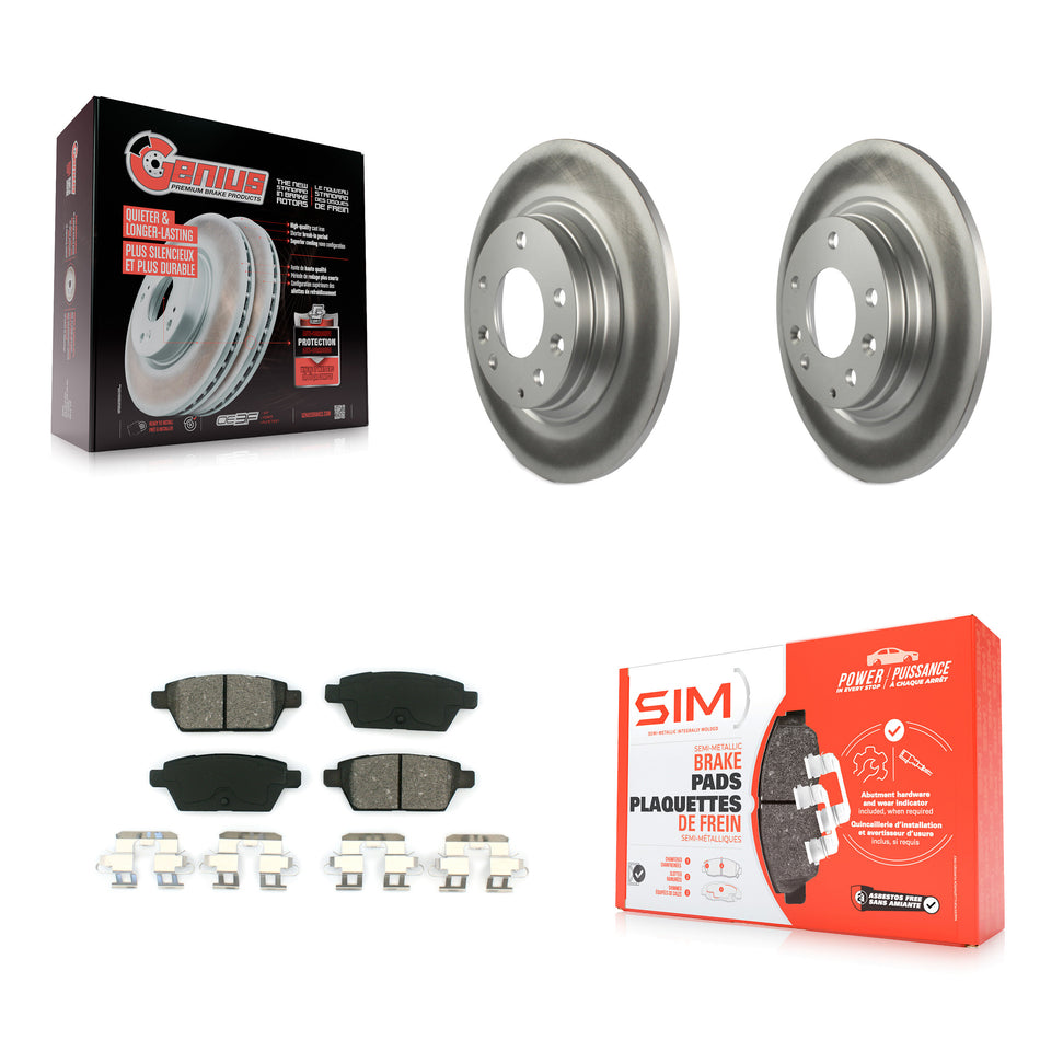 Rear Coated Disc Brake Rotors And Semi-Metallic Pads Kit For Ford Fusion Mazda 6 Lincoln MKZ Mercury Milan Zephyr KGS-101322