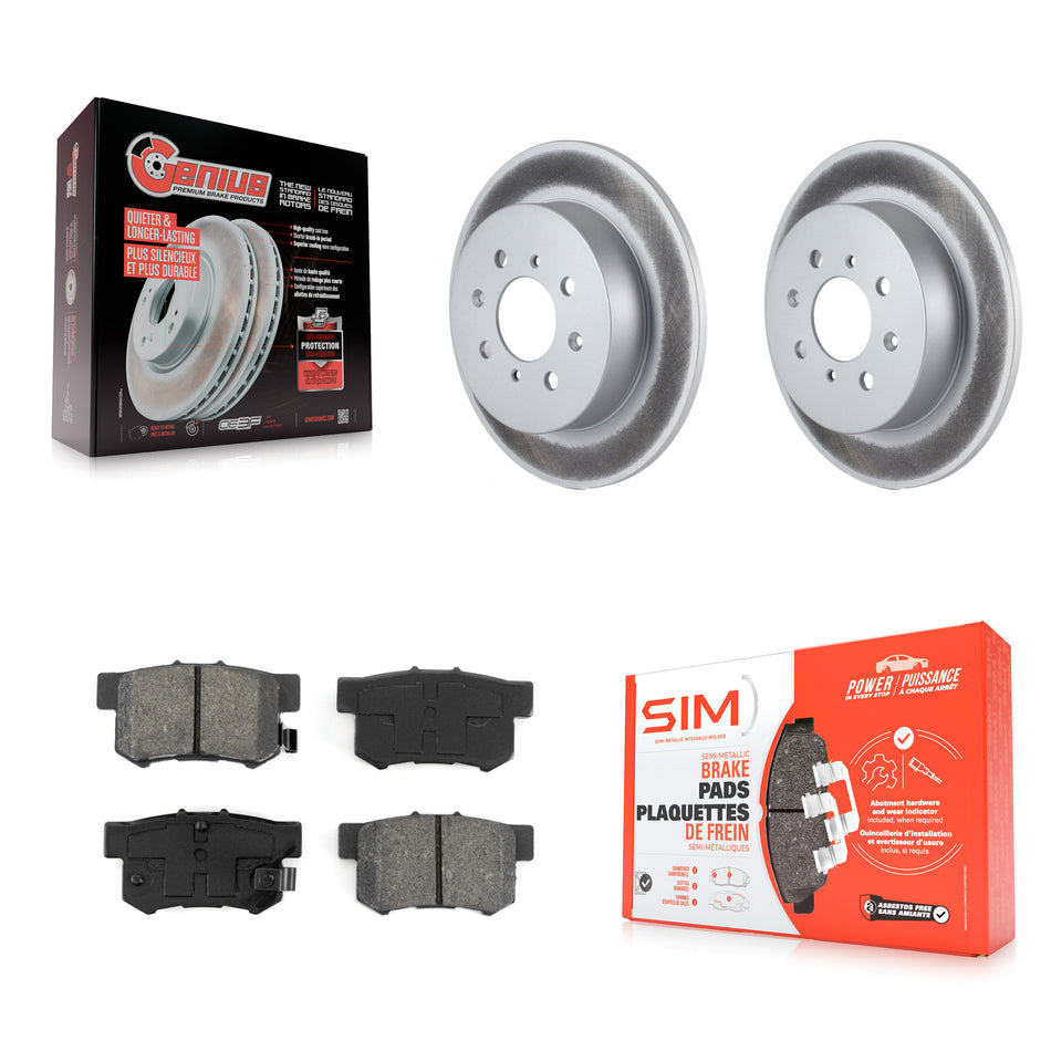 Rear Coated Disc Brake Rotors And Semi-Metallic Pads Kit For Honda Civic Acura EL KGS-101326