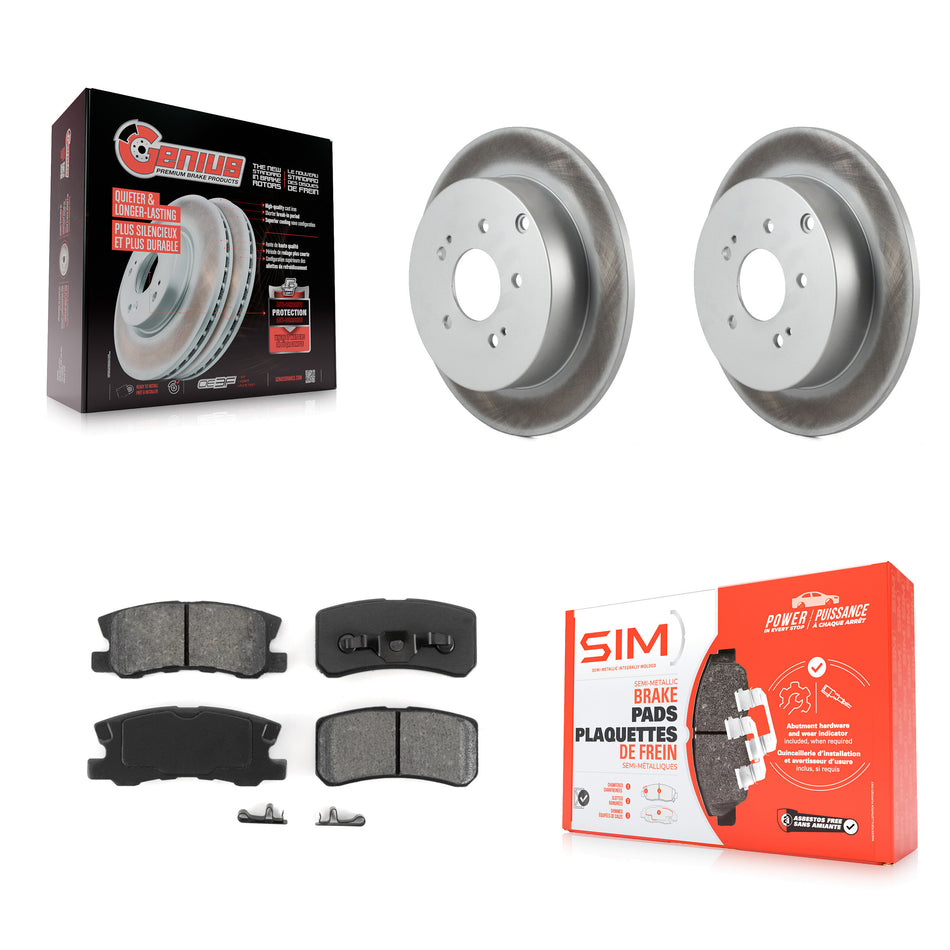 Rear Coated Disc Brake Rotors And Semi-Metallic Pads Kit For Mitsubishi Endeavor KGS-101327