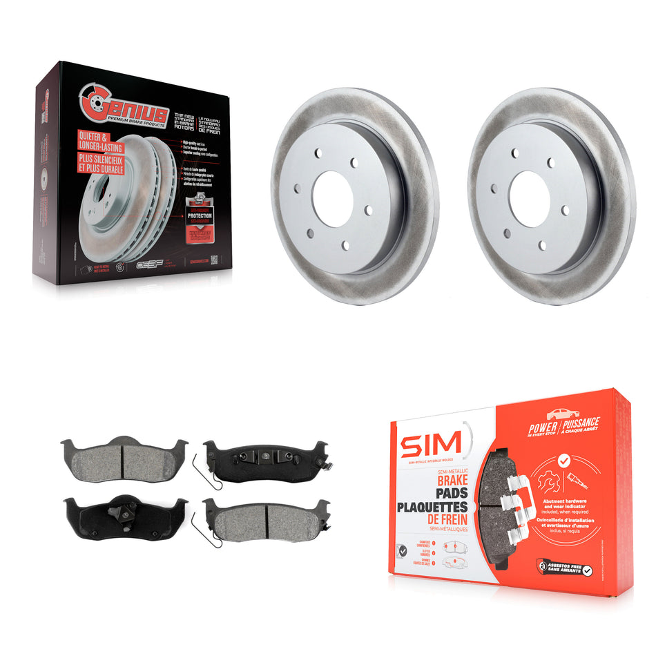 Rear Coated Disc Brake Rotors And Semi-Metallic Pads Kit For Nissan Titan Armada INFINITI QX56 Pathfinder TITAN KGS-101329