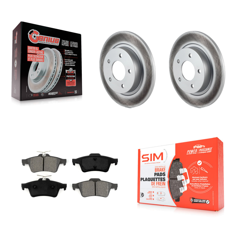 Rear Coated Disc Brake Rotors And Semi-Metallic Pads Kit For Mazda 3 Sport KGS-101341