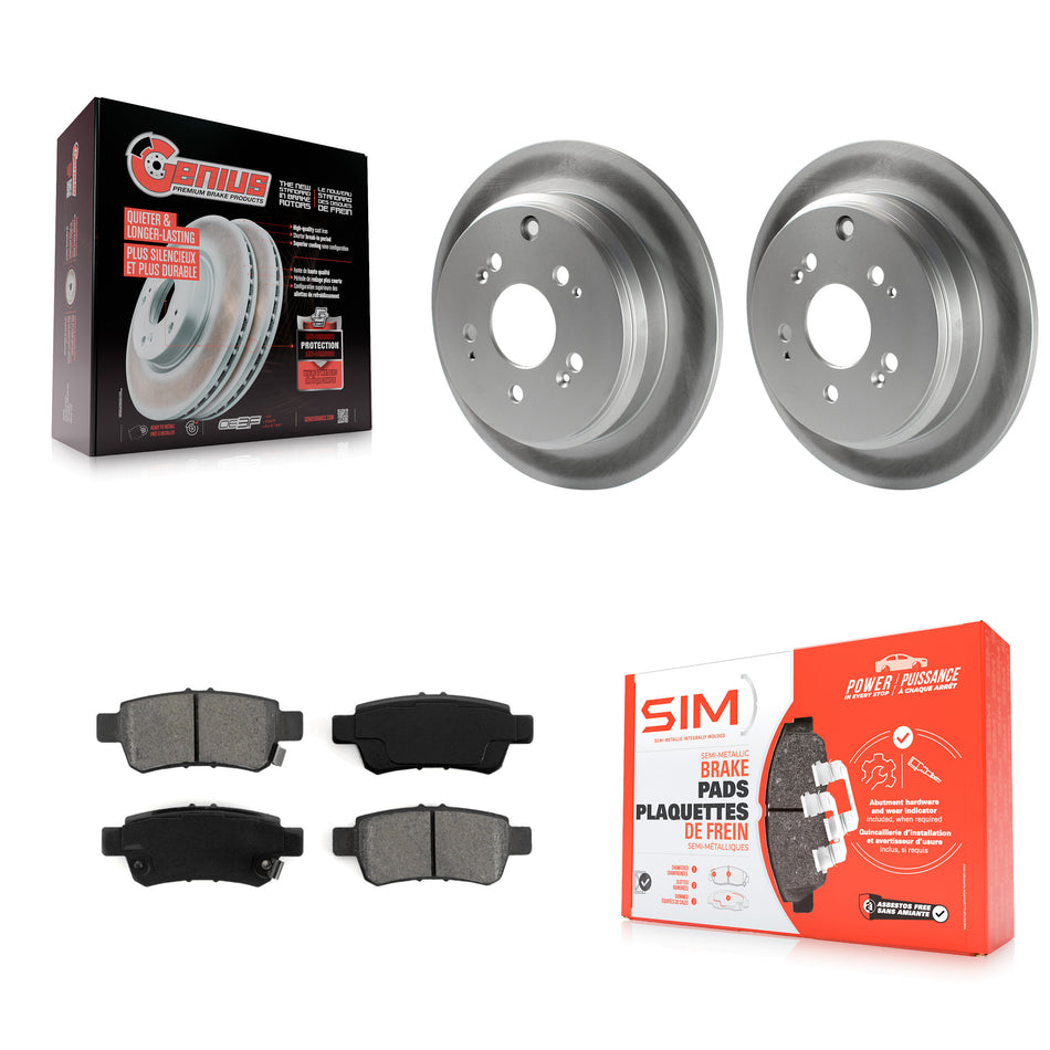 Rear Coated Disc Brake Rotors And Semi-Metallic Pads Kit For 2005-2010 Honda Odyssey KGS-101342