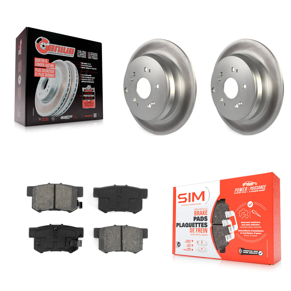 Rear Coated Disc Brake Rotors And Semi-Metallic Pads Kit For Acura RDX KGS-101344
