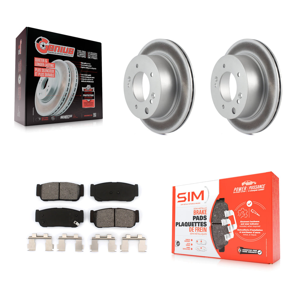 Rear Coated Disc Brake Rotors And Semi-Metallic Pads Kit For 2003-2006 Kia Sorento KGS-101345