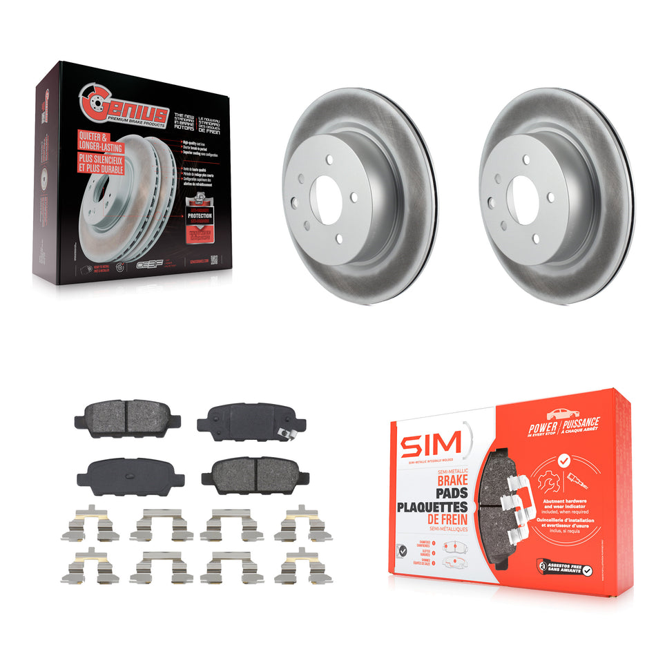 Rear Coated Disc Brake Rotors And Semi-Metallic Pads Kit For Nissan INFINITI Maxima G37 G35 M35 370Z 350Z QX50 EX35 G25 M45 Q40 EX37 Z KGS-101350