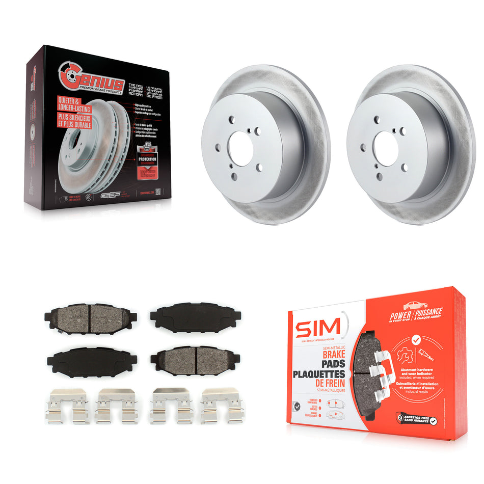 Rear Coated Disc Brake Rotors And Semi-Metallic Pads Kit For Subaru Outback Legacy KGS-101356