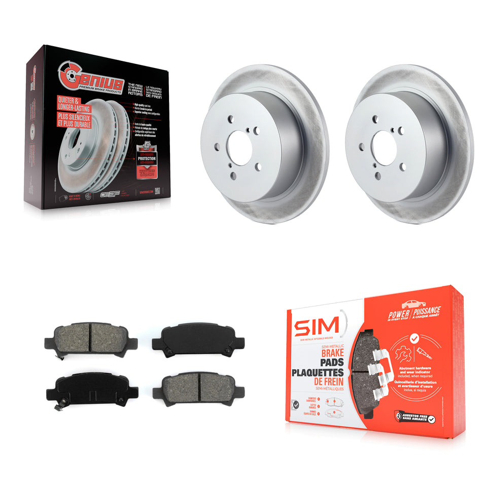 Rear Coated Disc Brake Rotors And Semi-Metallic Pads Kit For 2008-2009 Subaru Legacy 3.0L With 17" Factory Wheels KGS-101357