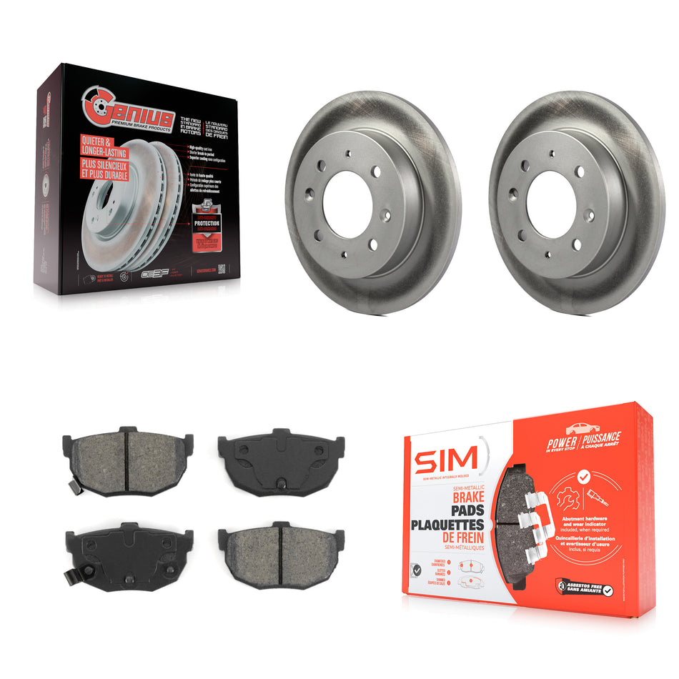 Rear Coated Disc Brake Rotors And Semi-Metallic Pads Kit For Kia Spectra Spectra5 KGS-101362