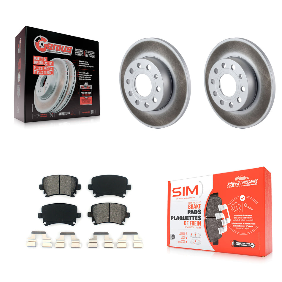 Rear Coated Disc Brake Rotors And Semi-Metallic Pads Kit For Volkswagen Jetta Rabbit Audi A3 Quattro KGS-101371