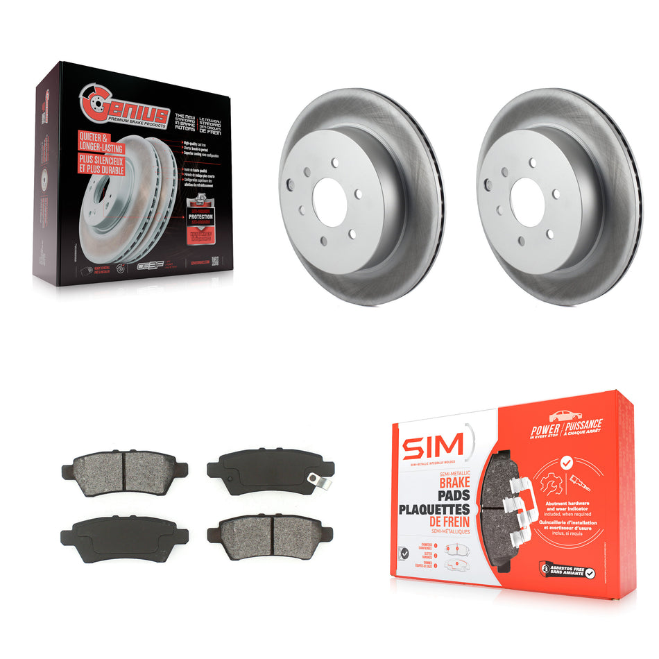 Rear Coated Disc Brake Rotors And Semi-Metallic Pads Kit For 2005-2012 Nissan Pathfinder KGS-101376