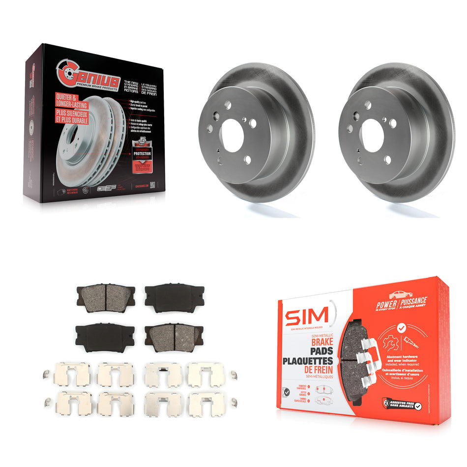 Rear Coated Disc Brake Rotors And Semi-Metallic Pads Kit For Toyota Camry Lexus ES350 Avalon KGS-101379