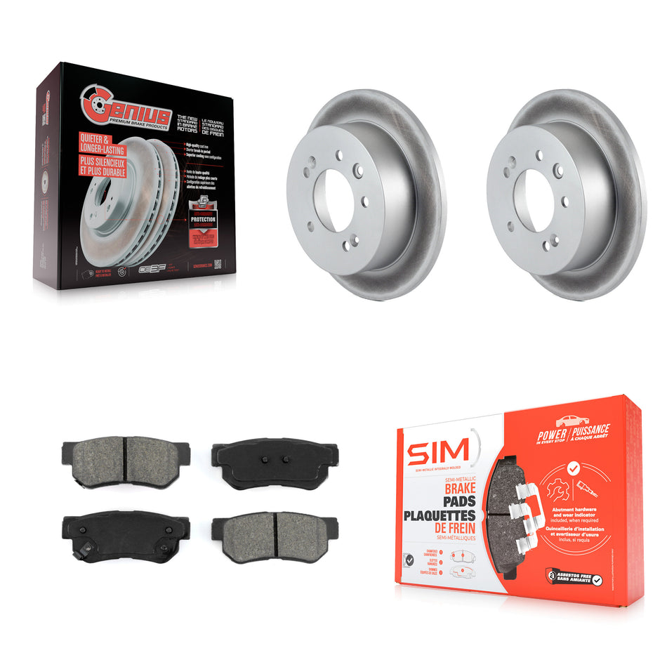 Rear Coated Disc Brake Rotors And Semi-Metallic Pads Kit For Hyundai Elantra KGS-101396