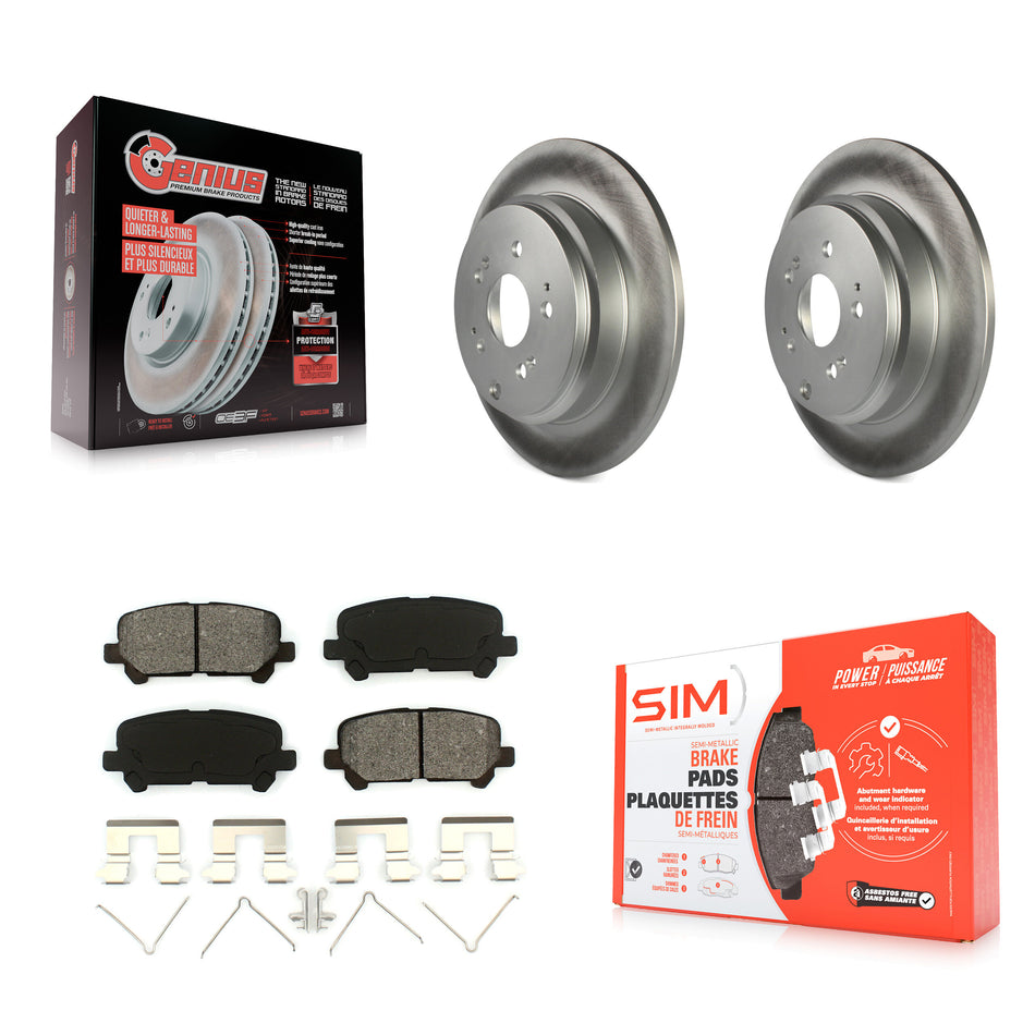 Rear Coated Disc Brake Rotors And Semi-Metallic Pads Kit For Honda Odyssey Pilot Acura MDX ZDX KGS-101400