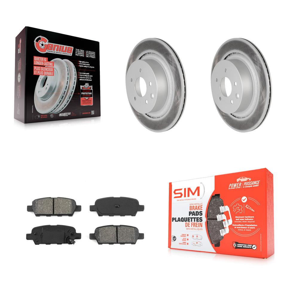Rear Coated Disc Brake Rotors And Semi-Metallic Pads Kit For Infiniti G37 G35 Q60 INFINITI KGS-101401