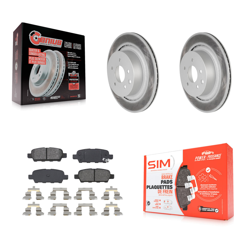 Rear Coated Disc Brake Rotors And Semi-Metallic Pads Kit For Infiniti G37 G35 Q60 INFINITI KGS-101401