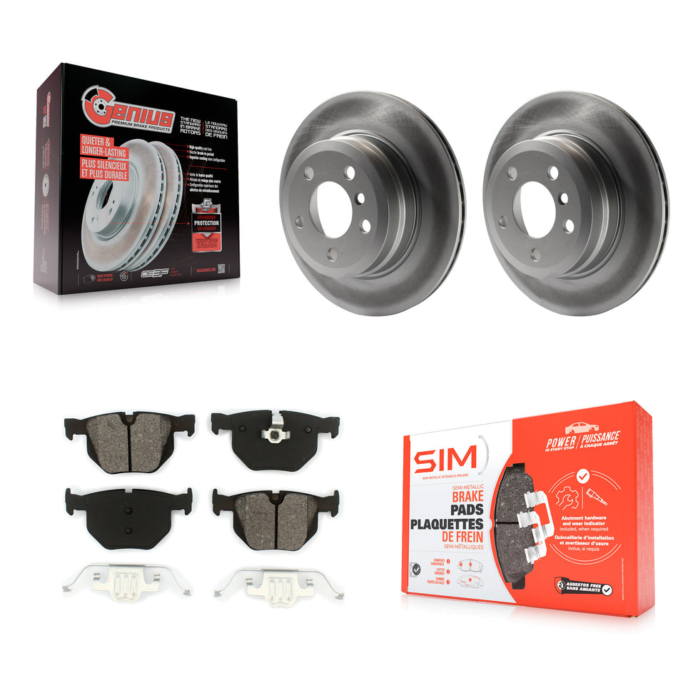 Rear Coated Disc Brake Rotors And Semi-Metallic Pads Kit For BMW X5 X6 KGS-101406