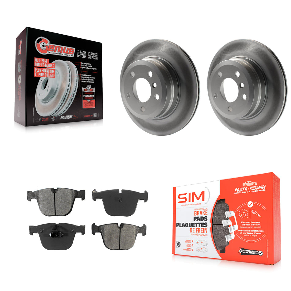 Rear Coated Disc Brake Rotors And Semi-Metallic Pads Kit For 2009 BMW X6 xDrive35i From 10 08 KGS-101407