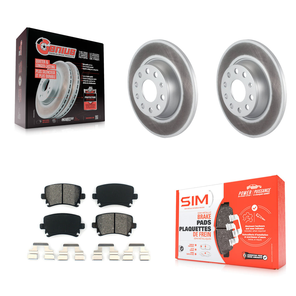 Rear Coated Disc Brake Rotors And Semi-Metallic Pads Kit For Volkswagen Jetta Passat GTI Eos Audi A3 Quattro Golf KGS-101428