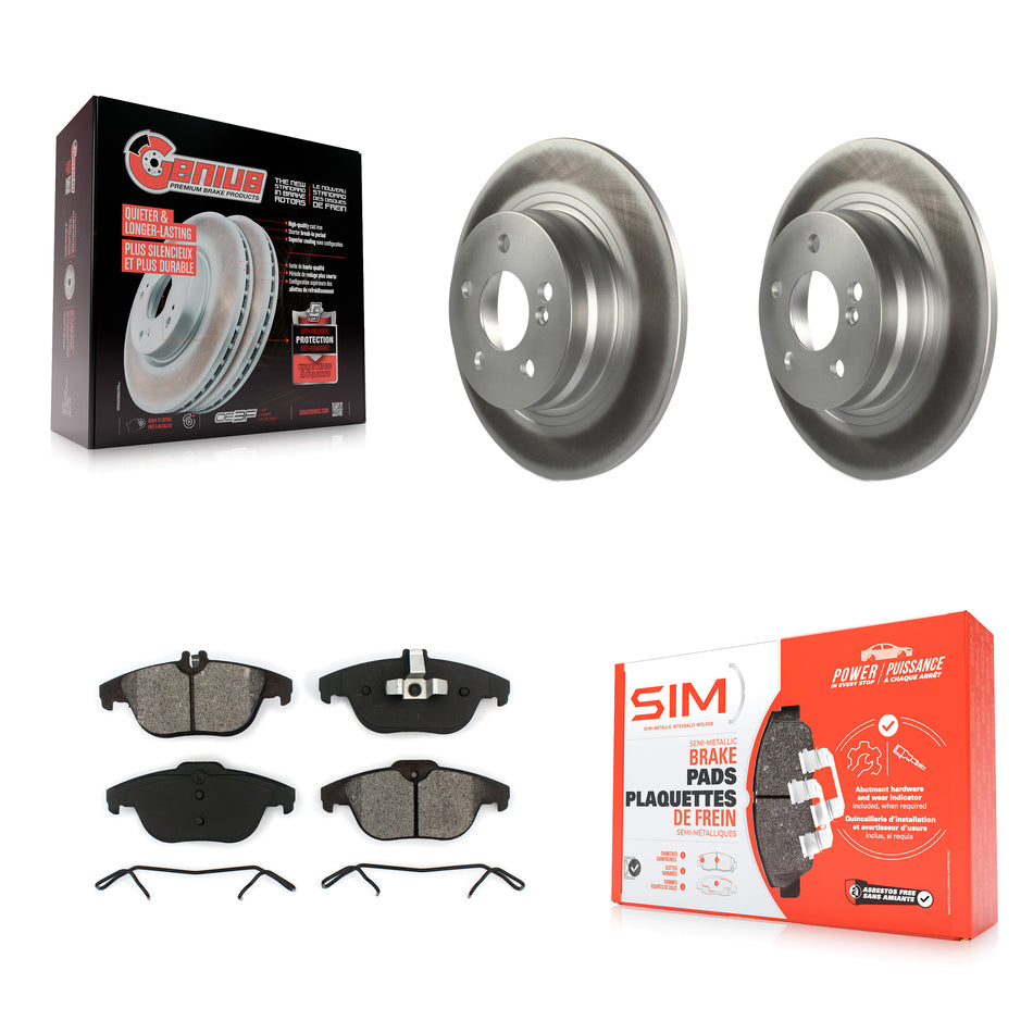 Rear Coated Disc Brake Rotors And Semi-Metallic Pads Kit For Mercedes-Benz C300 C250 C230 KGS-101435