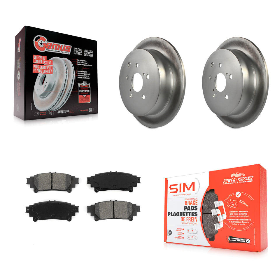 Rear Coated Disc Brake Rotors And Semi-Metallic Pads Kit For Toyota Highlander Sienna Lexus RX350 RX450h KGS-101440