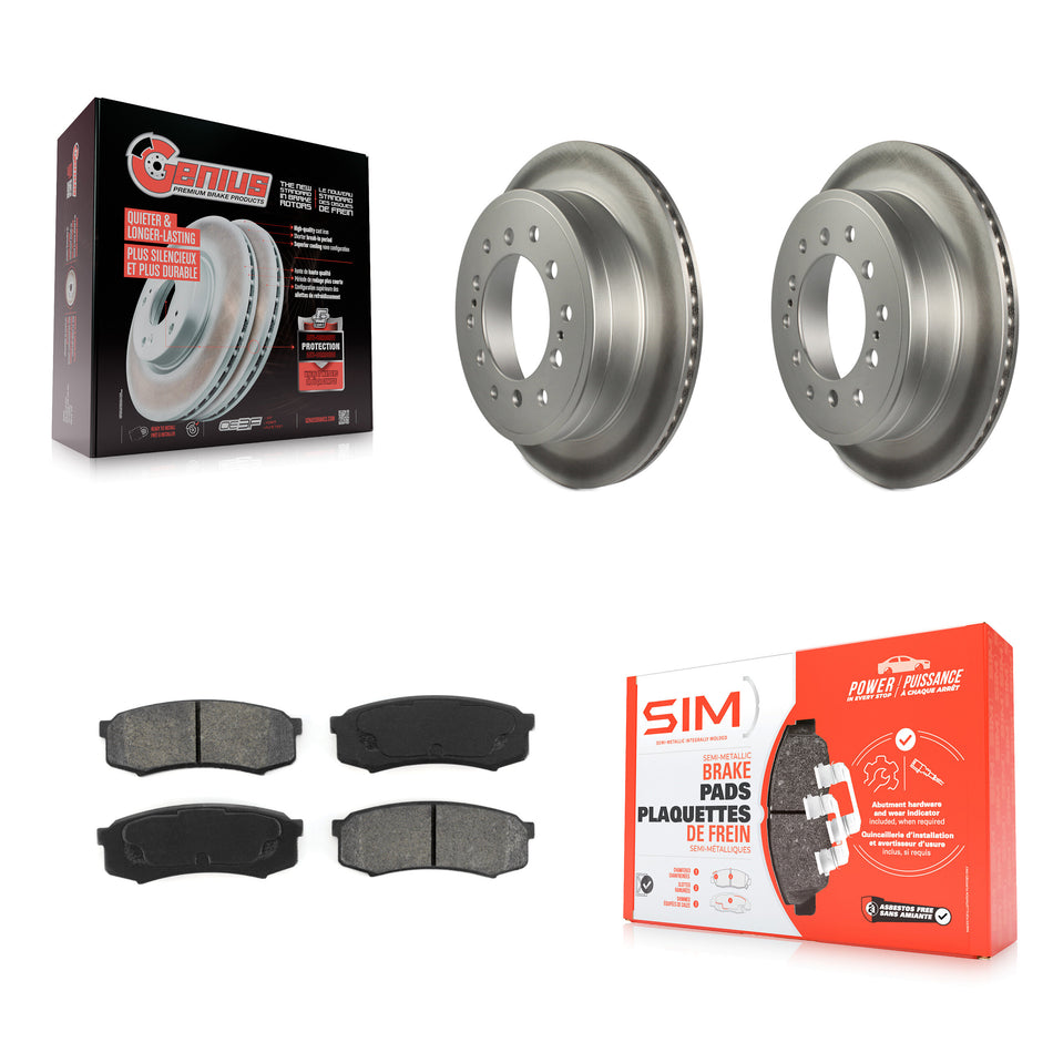 Rear Coated Disc Brake Rotors And Semi-Metallic Pads Kit For Toyota 4Runner Lexus GX460 FJ Cruiser KGS-101444