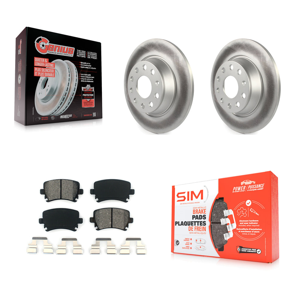 Rear Coated Disc Brake Rotors And Semi-Metallic Pads Kit For Volkswagen Tiguan CC Jetta Audi Passat GTI A3 Eos Q3 Limited Quattro KGS-101448