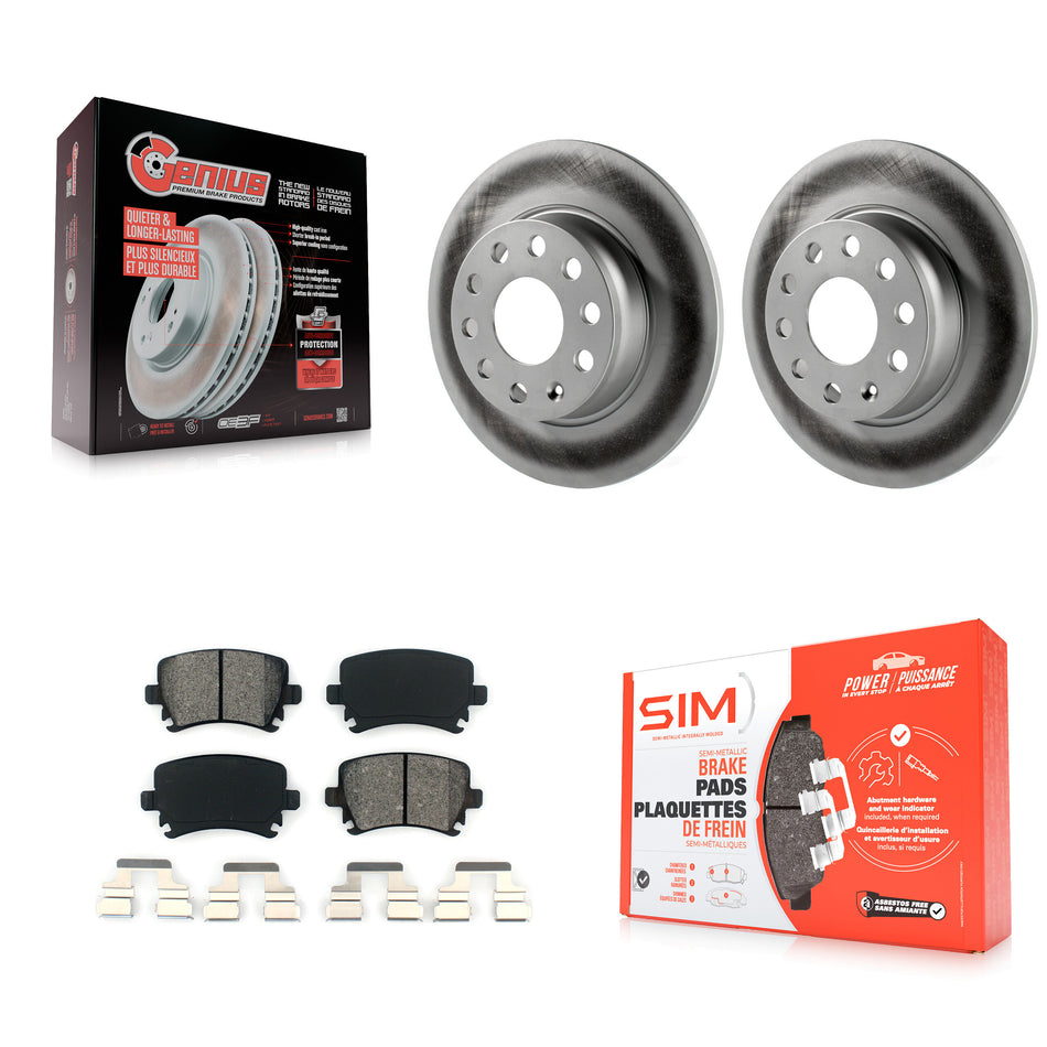 Rear Coated Disc Brake Rotors And Semi-Metallic Pads Kit For Volkswagen GTI KGS-101449