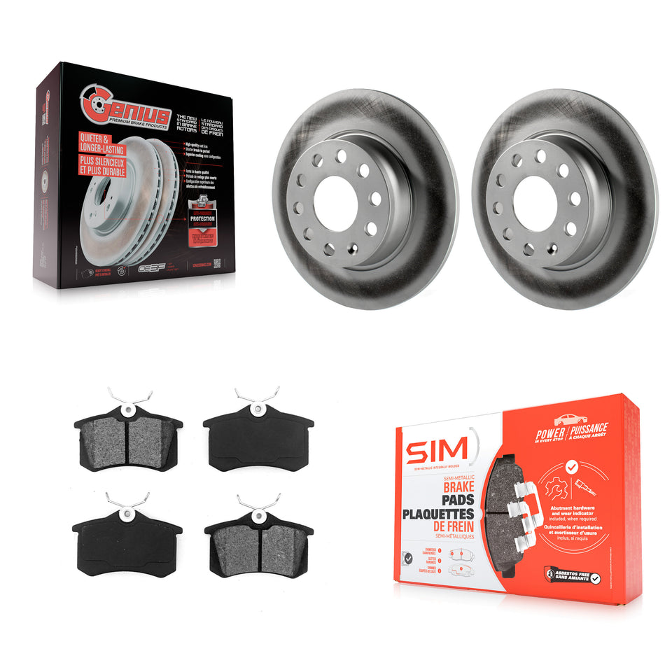 Rear Coated Disc Brake Rotors And Semi-Metallic Pads Kit For Volkswagen Beetle Golf With 272mm Diameter Rotor KGS-101451