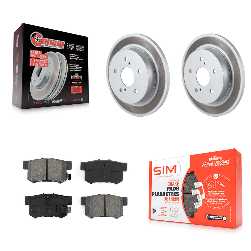 Rear Coated Disc Brake Rotors And Semi-Metallic Pads Kit For 2010-2013 Suzuki Kizashi KGS-101453