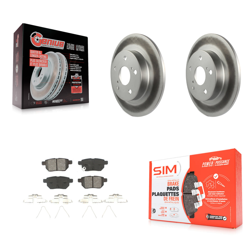 Rear Coated Disc Brake Rotors And Semi-Metallic Pads Kit For 2011-2016 Scion tC KGS-101454