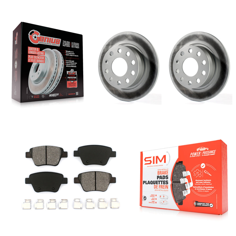 Rear Coated Disc Brake Rotors And Semi-Metallic Pads Kit For Volkswagen Beetle GTI Eos With 253mm Diameter Rotor KGS-101455