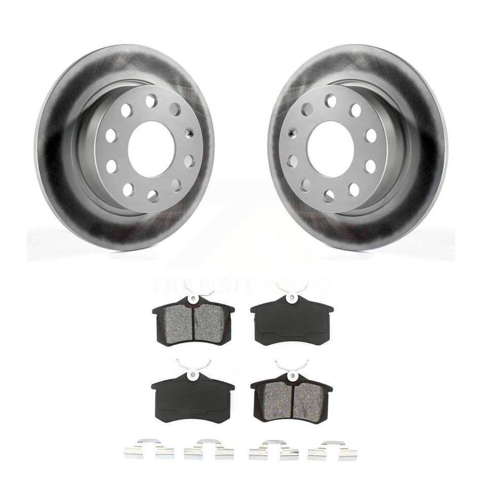 Rear Coated Disc Brake Rotors And Semi-Metallic Pads Kit For 2011 Volkswagen Jetta With 253mm Diameter Rotor KGS-101456