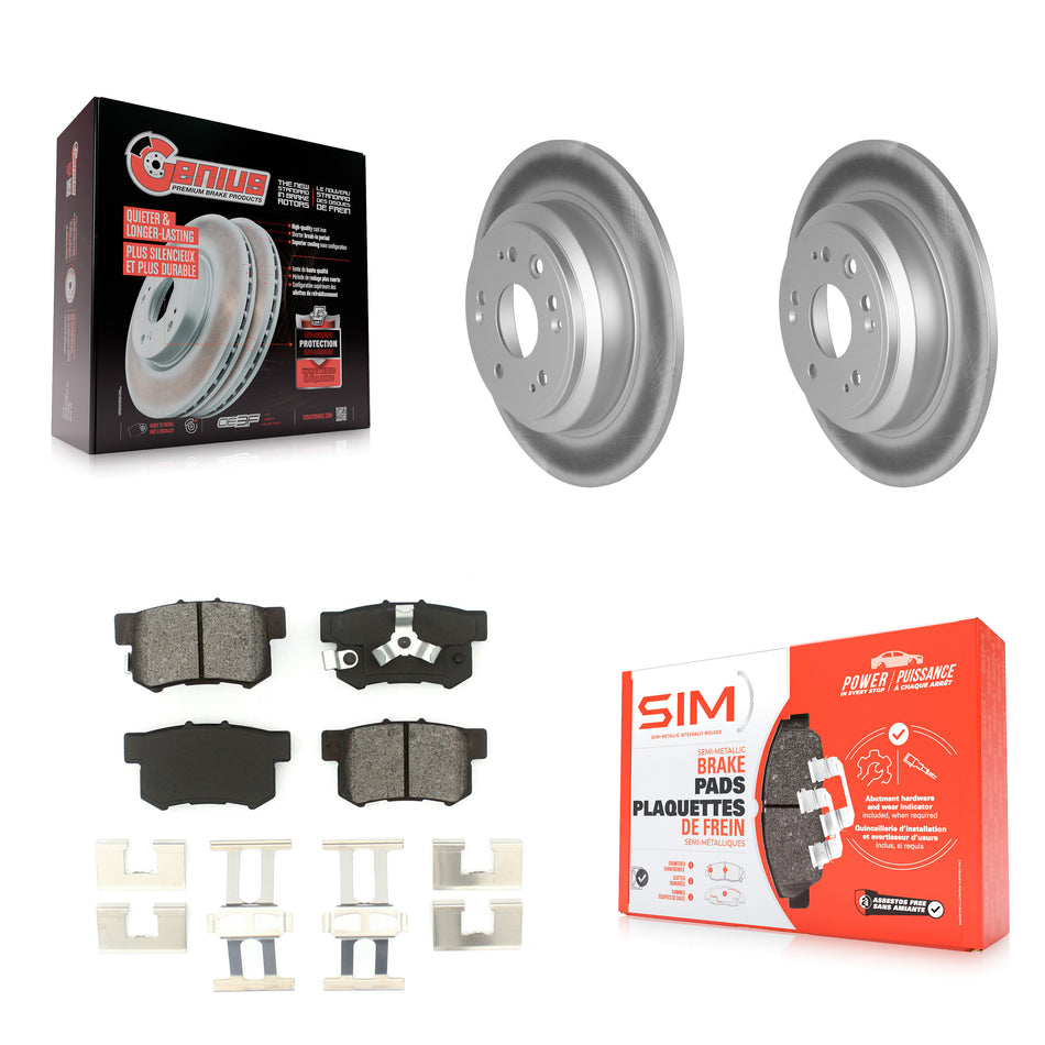 Rear Coated Disc Brake Rotors And Semi-Metallic Pads Kit For Honda Crosstour Accord KGS-101460