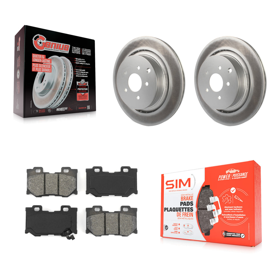 Rear Coated Disc Brake Rotors And Semi-Metallic Pads Kit For INFINITI Q50 M37 Q60 Q70 Q70L QX70 M56 FX50 KGS-101463